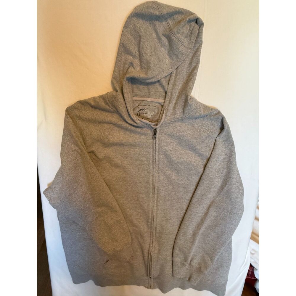 Just My Size Womens SZ 4X Gray Zippered w/tied Lightweight Hoodie.